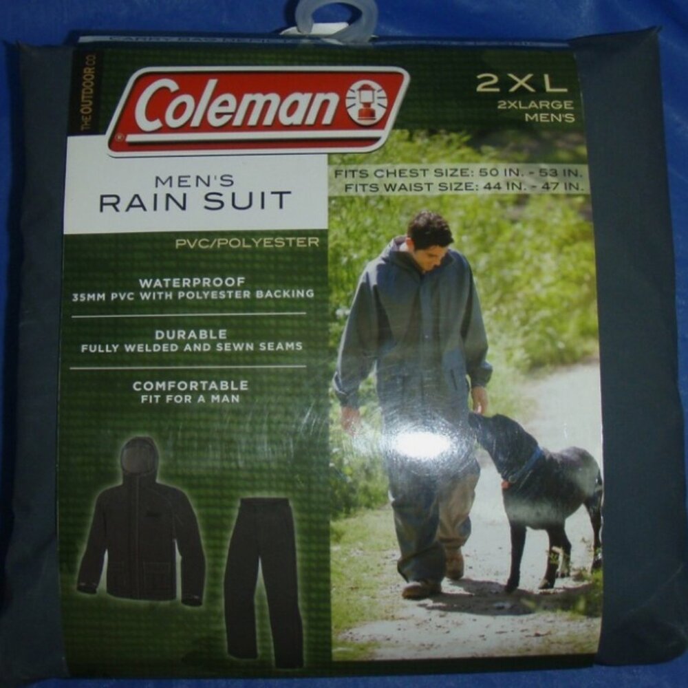 Coleman 2 Piece PVC/Polyester Rain Suit Size XL/2XL